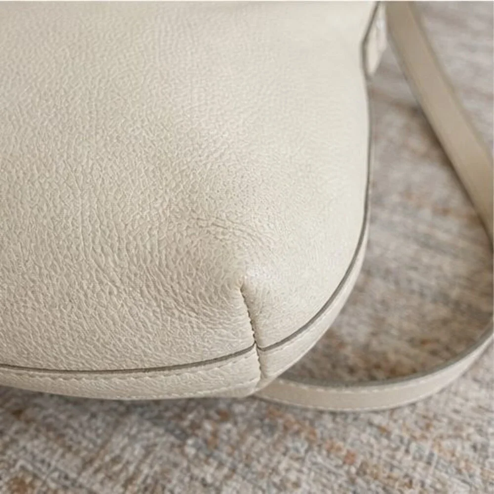 Cream Quilted Crossbody Bag